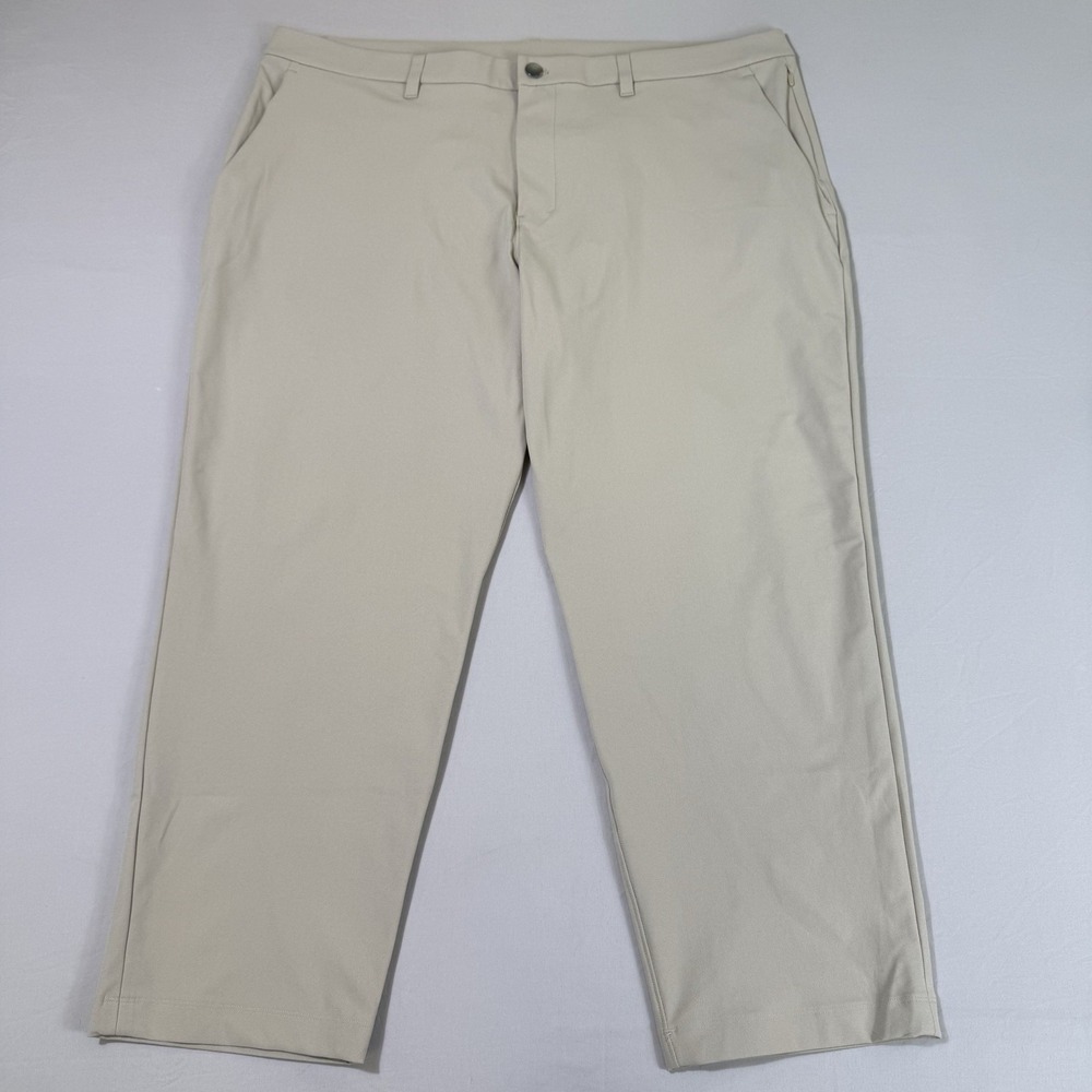 Lululemon Commission Pants Mens 40x28 5 Pocket Chino Beige Performance Stretch